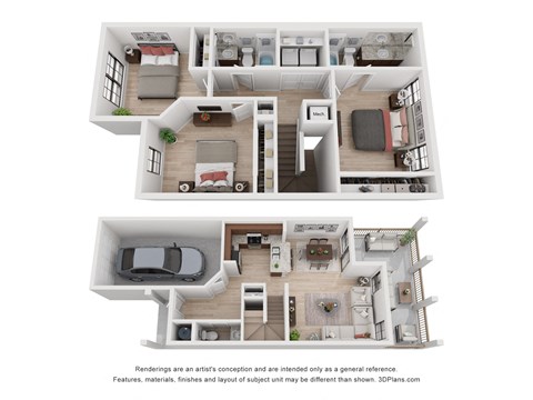 2 Story Townhome Floor Plan